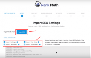 импорт настроек seo